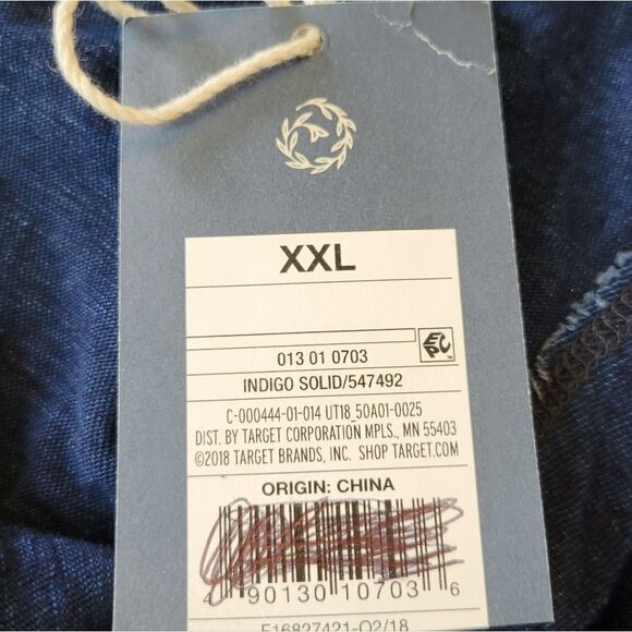 Universal Thread Indingo Distressed Open Back Detail Cap Sleeve Top Size XXL - Picture 5 of 7